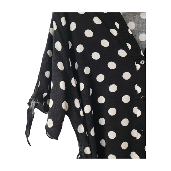 Evans pre-loved plus-size button front dress. Black white polka-dots Size 20US - Picture 2 of 16
